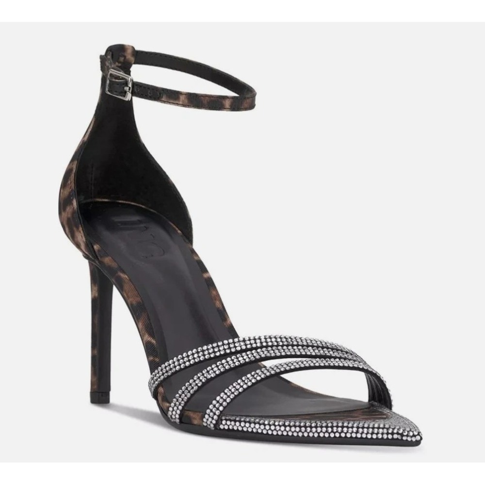 INC Womens Kadira Embellished Stiletto Sandals Leopard 8 NIB